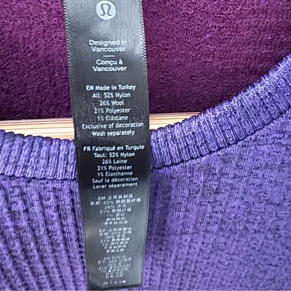 Lululemon Engineered Warmth Long-Sleeve Crew | Deep Purple - Size XS - Picture 9 of 9